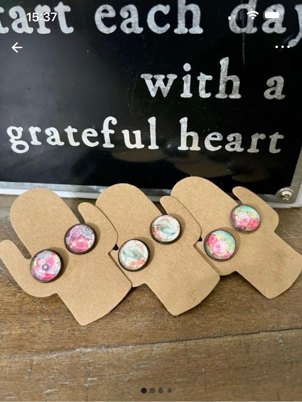 Three pair of 12mm stud earrings